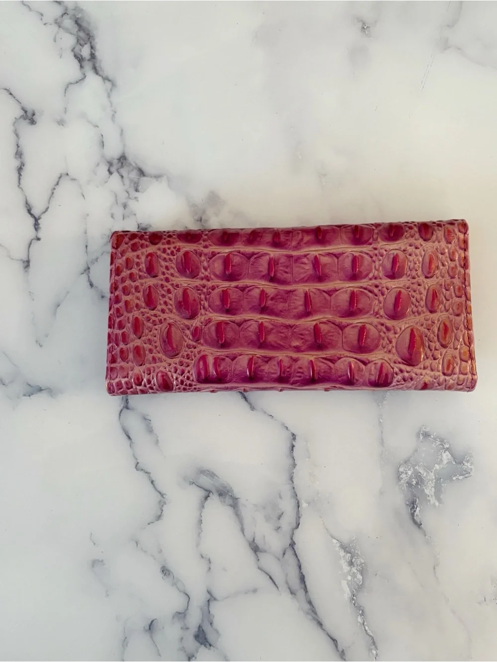 Brahmin Veronica Rouge Blush Leather Envelope Full Size Wallet